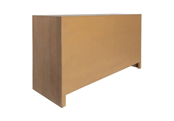 Carla Six Drawer Chest - Cerused Oak, Brass & Cane