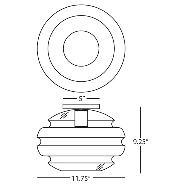 Robert Abbey Horizon Clear Glass Flushmount