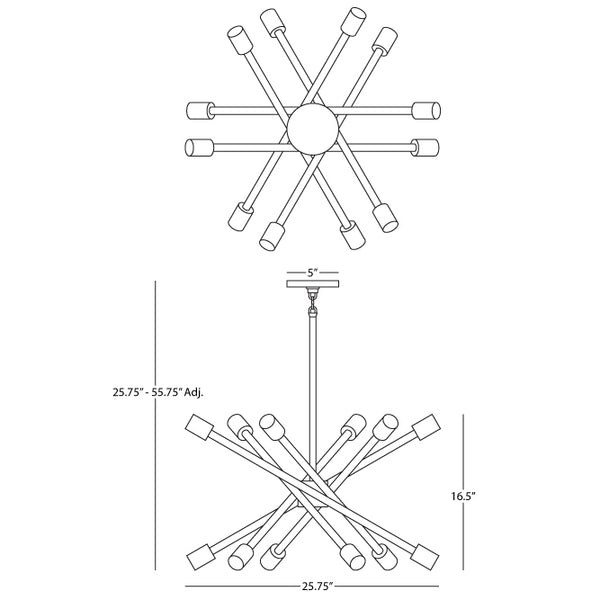 Robert Abbey Thatcher Nickel Chandelier