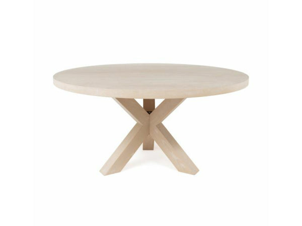 Greer 60" Round Cerused Oak Dining Table