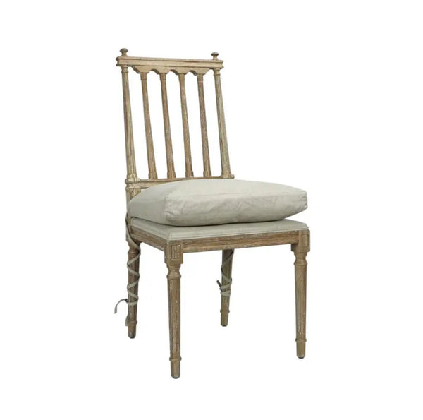 Barnaby French Country Pine Wood Dining Chair w/Cushion - Matthew Izzo Collection