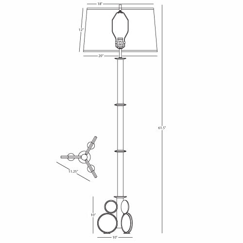 Robert Abbey Atticus Modern Brass Floor Lamp