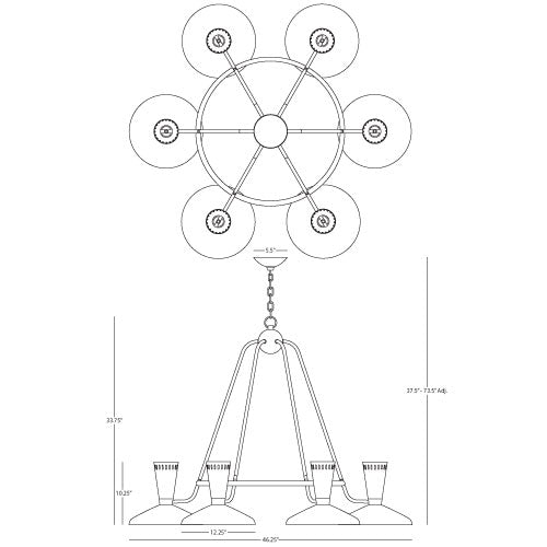 Robert Abbey Vortex Chandelier Large