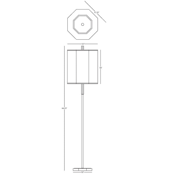 Robert Abbey Kate Pearl Gray Floor Lamp