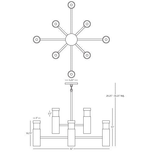 Robert Abbey Peek Chandelier