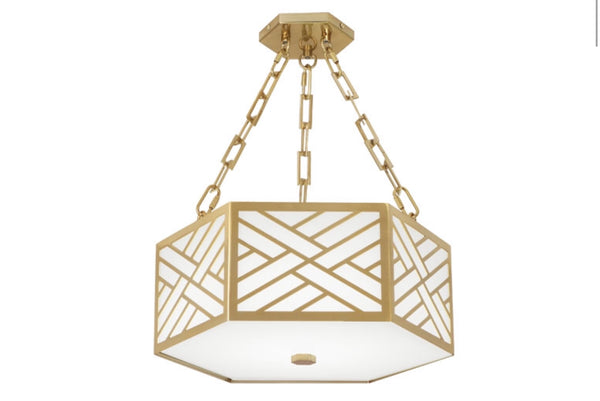 Robert Abbey Williamsburg Tazewell Brass Semi-Flushmount