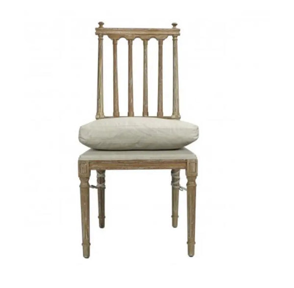 Barnaby French Country Pine Wood Dining Chair w/Cushion - Matthew Izzo Collection