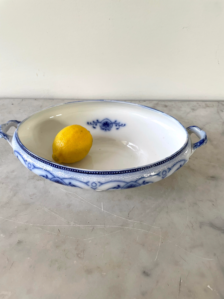 19th Century Flow Blue Serving Bowl by W.H. Grindley