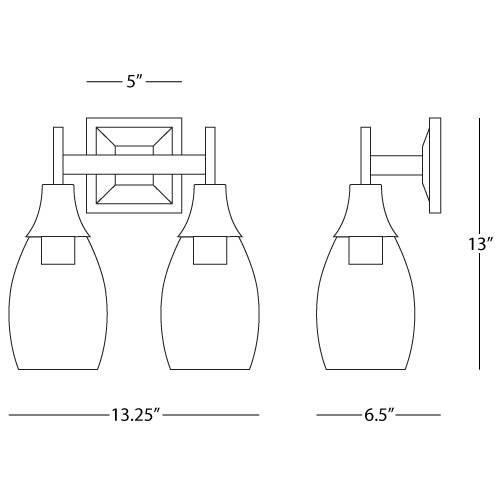 Robert Abbey Grace Bronze Double Wall Sconce
