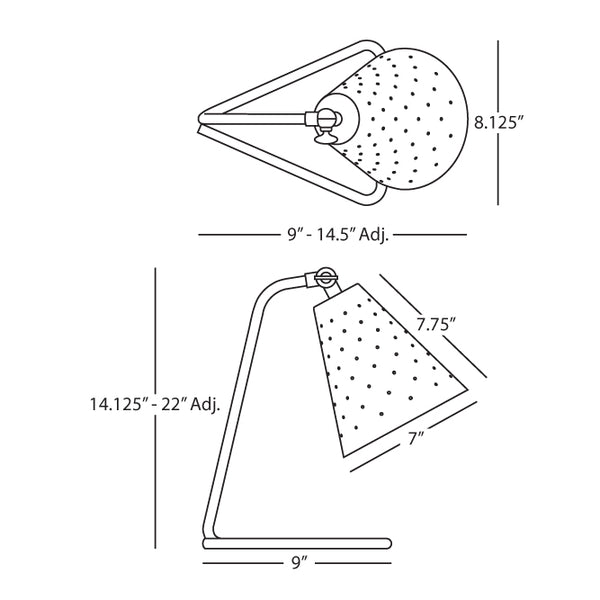 Robert Abbey Pierce Brass Task Table Lamp
