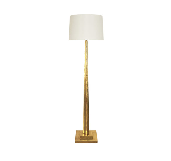 Capone Gold Leaf Floor Lamp w/Silk Shade