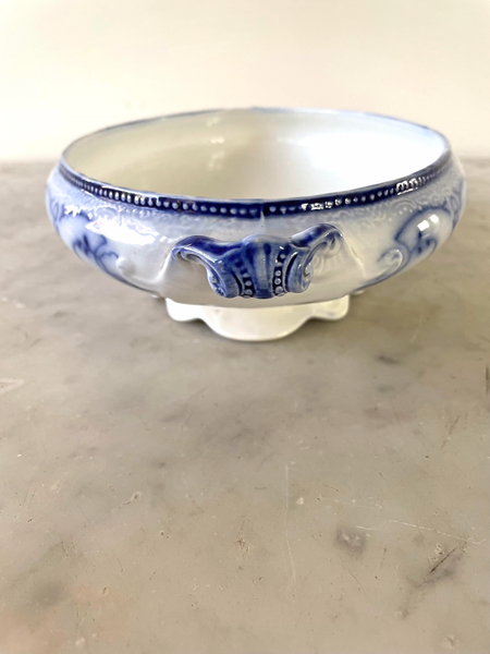 19th Century Flow Blue Serving Bowl by W.H. Grindley