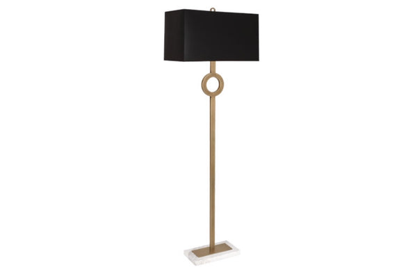 Robert Abbey Oculus Brass/Black Marble Floor Lamp