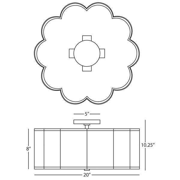 Robert Abbey Axis 20” Semi-Flush Mount