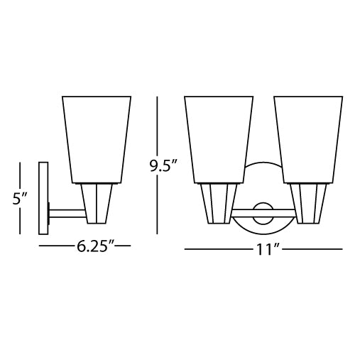 Robert Abbey Wheatley Bronze Double Wall Sconce