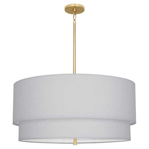 Robert Abbey Decker Pearl Grey/Brass Pendant - Matthew Izzo Home