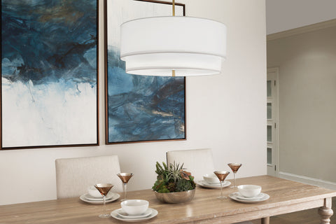 Robert Abbey Decker White/Brass Pendant - Matthew Izzo Home
