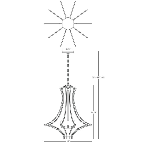 Robert Abbey Grace Bronze Chandelier