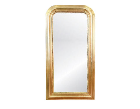 Worlds Away Waverly Gold Leaf Floor Mirror - Matthew Izzo Home