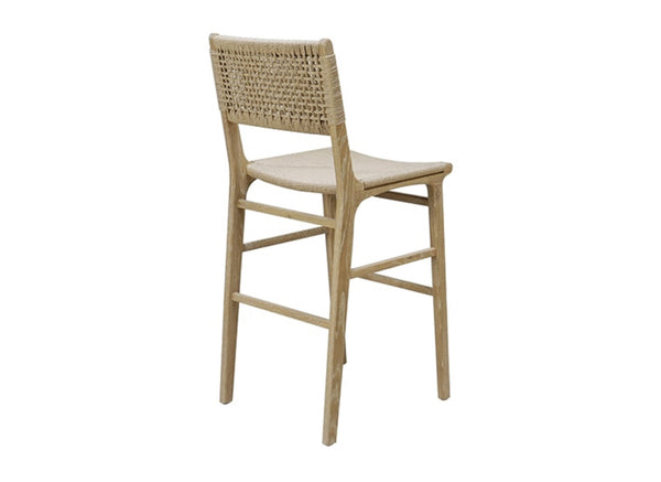 Carson Bar Stool - Cerused Oak or Matte White Lacquer w/Rushed Seat