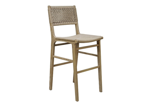 Carson Bar Stool - Cerused Oak or Matte White Lacquer w/Rushed Seat