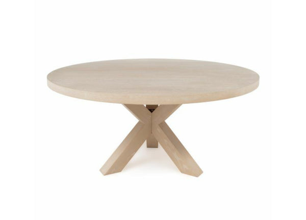 Greer 60" Round Cerused Oak Dining Table