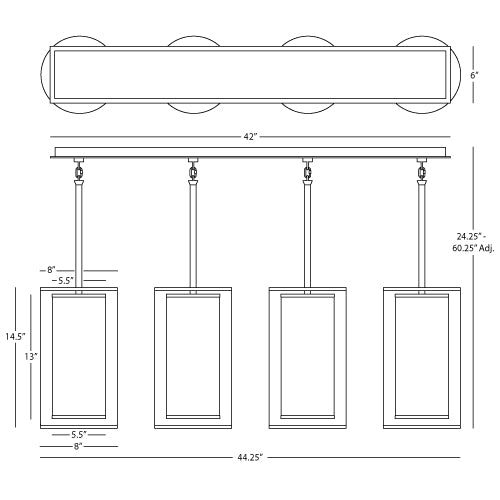 Robert Abbey Saturnia Linear Chandelier
