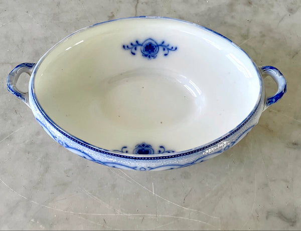 19th Century Flow Blue Serving Bowl by W.H. Grindley