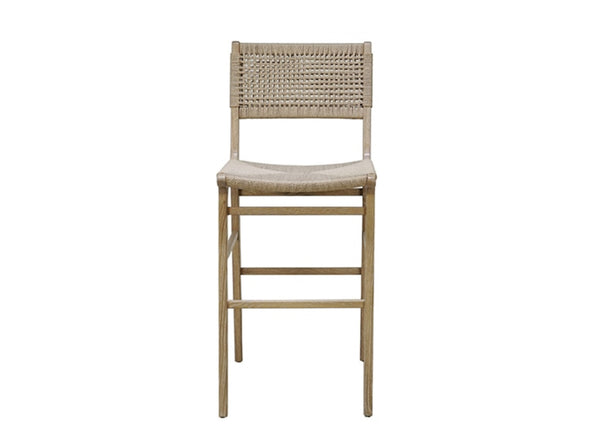 Carson Bar Stool - Cerused Oak or Matte White Lacquer w/Rushed Seat