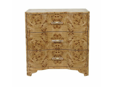 Worlds Away Calvin Burl Wood Side Table - Matthew Izzo Home