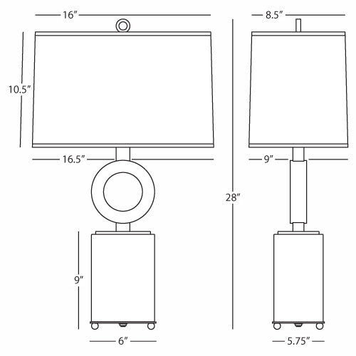 Robert Abbey Oculus White Marble/Brass Table Lamp
