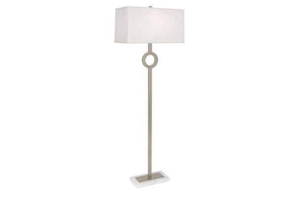Robert Abbey Oculus Nickel/Linen Marble Floor Lamp