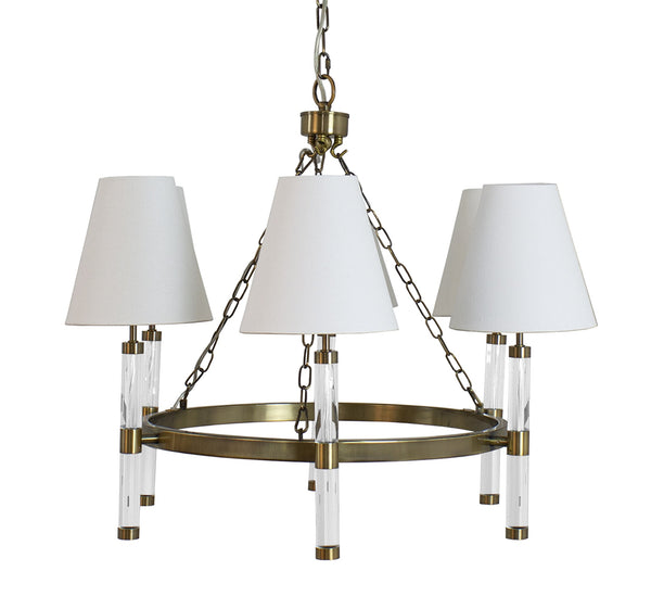 Winifred Chandelier - Rustic Brass or Nickel Finish