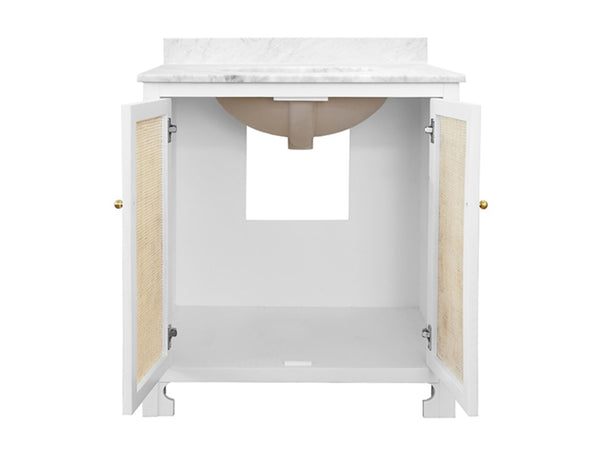 Boyd Single Sink Bath Vanity - Matte White Lacquer or Light Blue