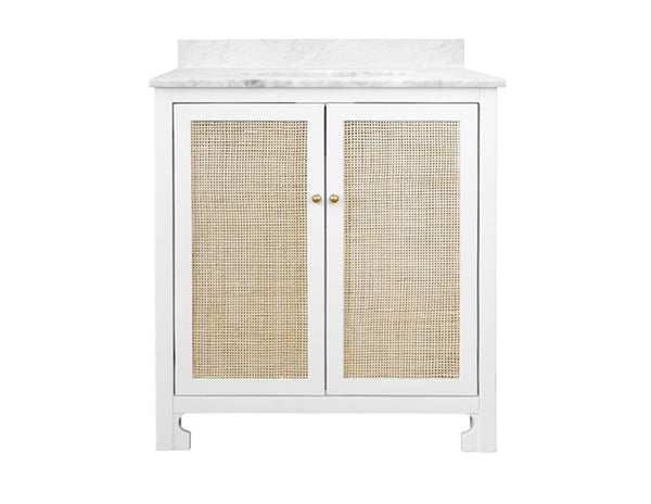 Boyd Single Sink Bath Vanity - Matte White Lacquer or Light Blue