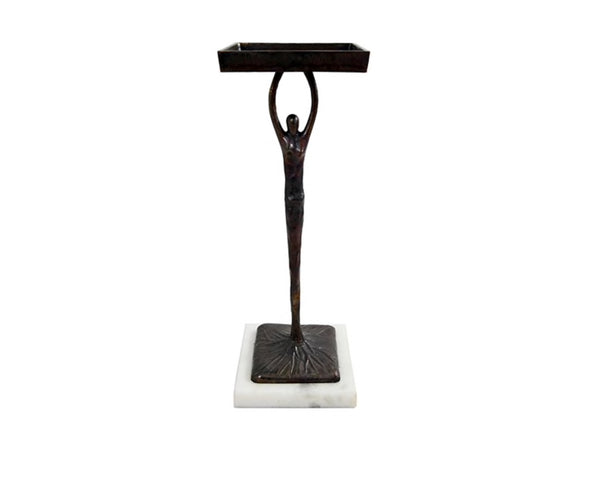Alexa Sculptural Figure Drink Table - Black Metal