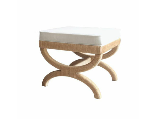 Xanadu White Performance Linen & Wrapped Rope Stool