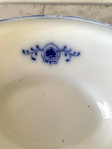 19th Century Flow Blue Serving Bowl by W.H. Grindley