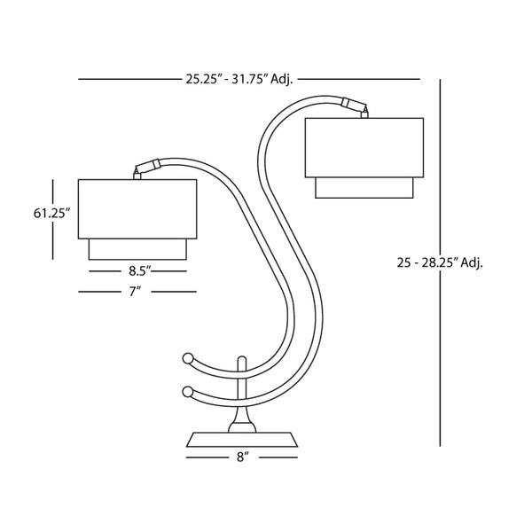 Robert Abbey Charlee Chrome Table Lamp