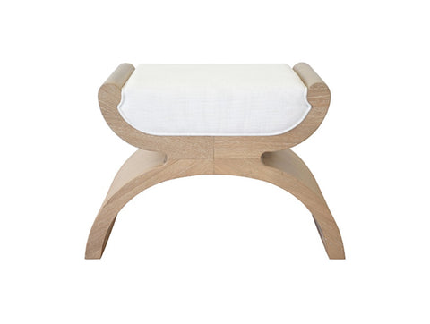 Worlds Away Janna Modern Oak Stool - Matthew Izzo Home