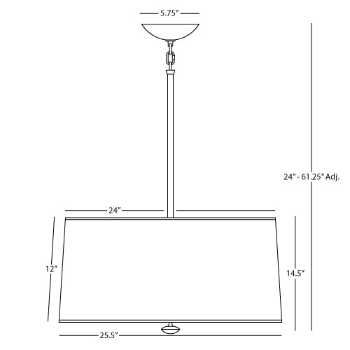 Robert Abbey Penelope Ceramik Parchment Pendant Lamp
