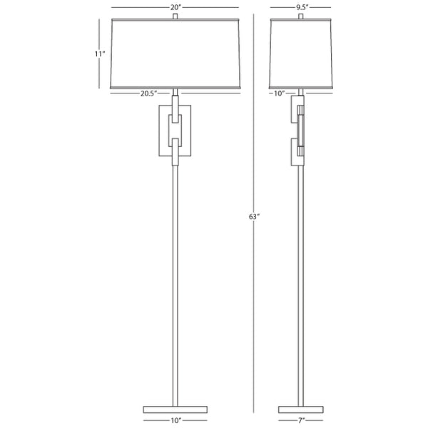 Robert Abbey Lincoln Nickel Floor Lamp