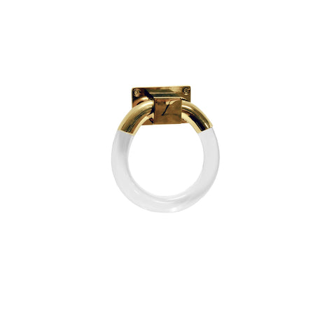Worlds Away Lyra Acrylic Ring Brass Hardware - Matthew Izzo Home
