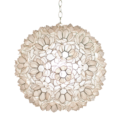 Worlds Away Jupiter Capiz Shell Floral Pendant - Matthew Izzo Home