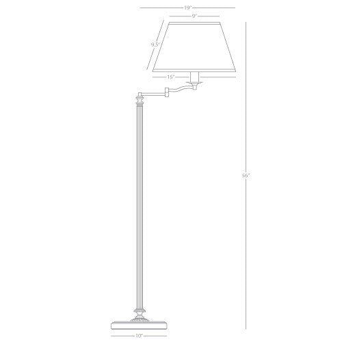 Robert Abbey Swing Arm Bronze Floor Lamp