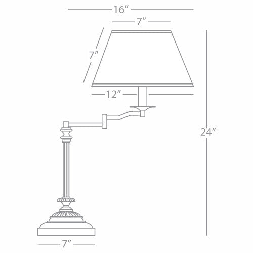 Robert Abbey Bronze Swing Arm Table Lamp