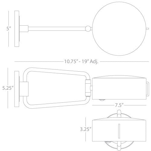 Robert Abbey Simon Swing Arm Wall Sconce