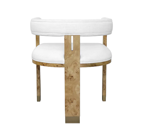 Jude Tri-Leg Burlwood & Linen Accent Chair