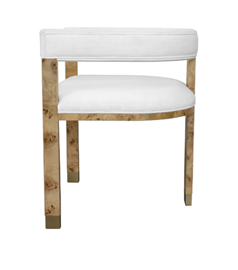 Jude Tri-Leg Burlwood & Linen Accent Chair