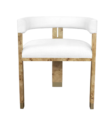 Jude Tri-Leg Burlwood & Linen Accent Chair